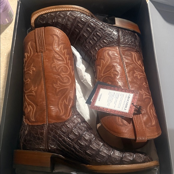 Lucchese Other - Lucchese Dark Brown and Tan Western Boots